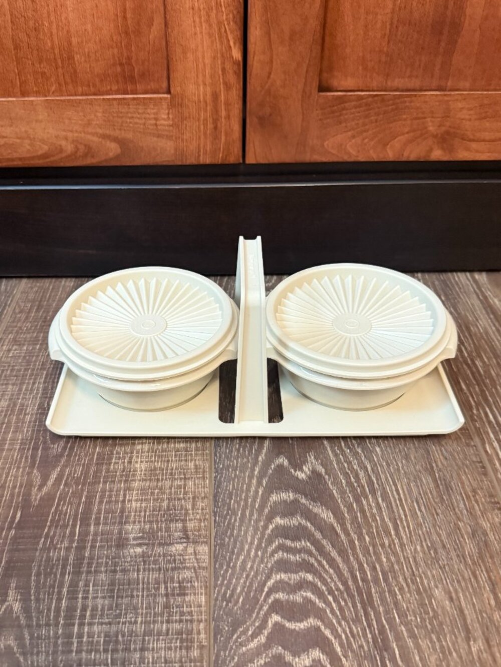Vintage Tupperware Servalier Bowls with Caddy
